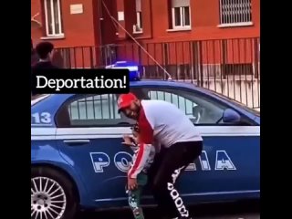 Imports in Italy  teaching their children to urinate on police vehicles. Mass deportations needed.