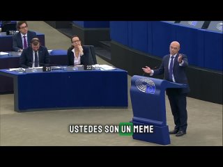 Censura en el Parlamento Europeo   Cortan la palabra a Jorge Buxad por arrugar dos papeles con los logos del Pacto Verde