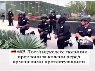 🇦🇲🇺🇸В Лос-Анджелесе полиция преклонила колени перед армянскими протестующими