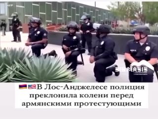 В Лос-Анджелесе полиция преклонила колени перед армянскими протестующими
