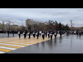 Барабанщицы МВД на репетиции Парада Победы