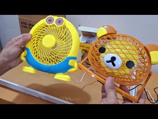 Unboxing and Review of Cute Minion, bear Shaped USB Mini Desk Fan for summer fun gift