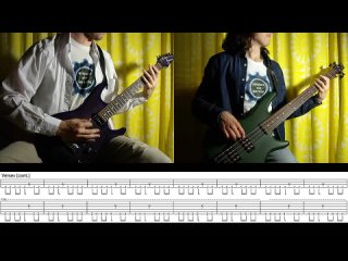 Rammstein - Amerika (Guitar  Bass cover TAB lesson HD) IN 2 MINUTES