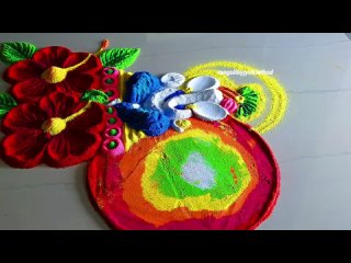 #1708 Diwali and navratri rangoli designs   satisfying video   sand art   unique rangoli