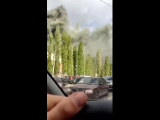 Воронежцы сообщили о сильном пожаре на улице Солнечной