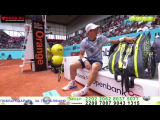 Теннис.  Андрей Рублёв -  Факундо Баньис. ATP 1000  Мадрид. 26 апреля 2024.