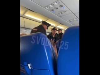 Пассажир самолёта из Владивостока на Сахалин выпил и устроил скандал своей спутнице.