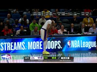 Anthony Davis walked gingerly to the scorers table as he asked to be subbed out with an apparent back injury 🔥