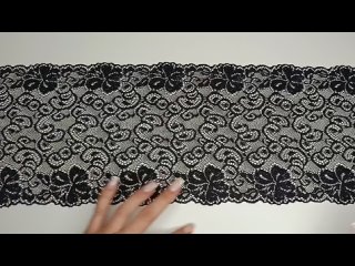 Кружево не эластичное. Производитель: LAUMA Fabrics(Латвия). Цвет: черный. Ширина: 21см. Артикул: КНЭ-2138.