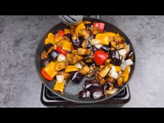 Безумно вкусный Салат с баклажанами в кисло-сладком соусе