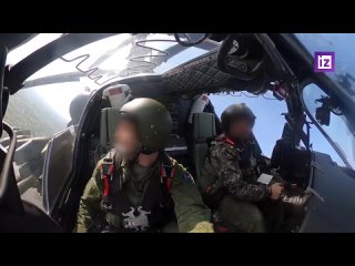 Российские летчики на вертолете Ка-52М успешно поражают опорные пункты ВСУ на Авдеевском направлении