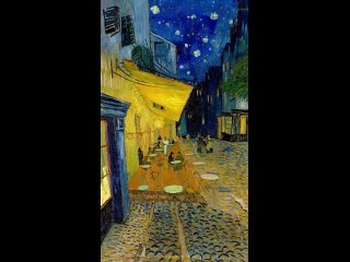 Terrace Cafe at night by van gogh, brought to life in 3d. Mesmerizing. If only he knew how influen