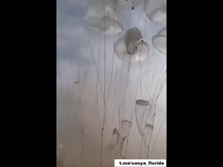 Российская армия тренируется сбрасывать бронетехнику с парашютом.