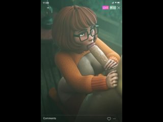 Night Sex 18+ 3D Porno Velma from Scooby-Doo blowjob on stream r34 sex animation