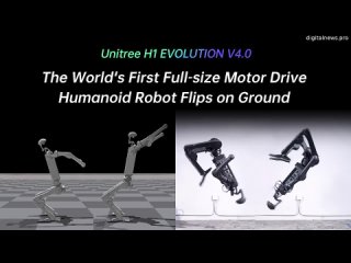 Андроид Unitree первым выполнил обратное сальто без гидравлики  Двуногий робот H1 от китайской компа