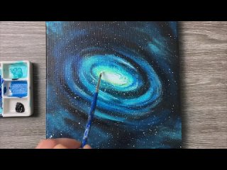 Galaxy Acrylic Painting Tutorial for Beginners _ Galaxy Painting Tutorial Easy