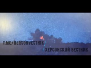 Снайперское попадание в склад боеприпасов ВСУ на правом берегу Днепра