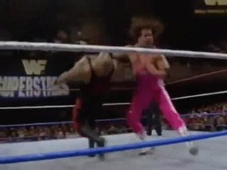 WWF 1993 Bret Hart vs nigger Papa Shango.Брет Харт против негра Папа Шанго.11DeadFace