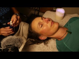 [Юля Лисицина] АСМР Уход за кожей лица, массаж и расчесывание - relaxing facial #asmr #asmrtingles