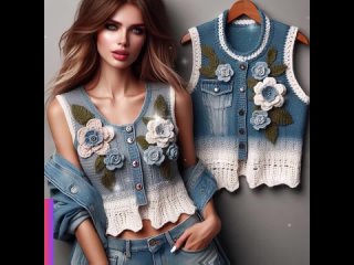 WOW  Custom Crochet Jeans Models #knitting #crochet #coat #design