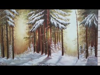 Зимний  лес.. - картина маслом.