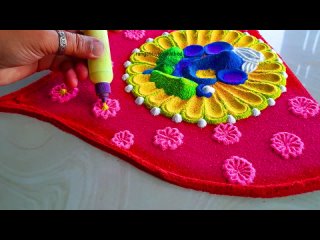 #1752 Ganesh chaturthi rangoli designs   satisfying video   sand art   unique rangoli