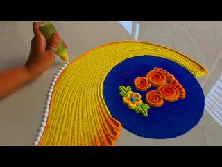 4 th day   Navratri rangoli design   Diwali rangoli designs   blue 💙 color design