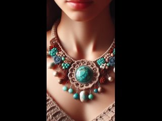 Crochet necklace _ boho chic necklace #crochet #necklace #knitting #beautiful #a