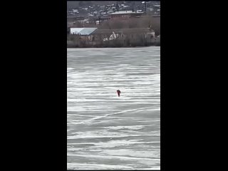 Появилось видео спасения детей из Белорецка, которые провалились под лед, гуляя по городскому пруду.