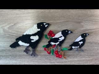 Crochet Magpie Tutorial  Crochet Applique Tutorialтг