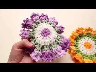 Crochet morning glory flower coaster _ Crochet tutorial