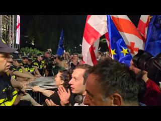 Столкновения протестующих с полицией в Грузии
