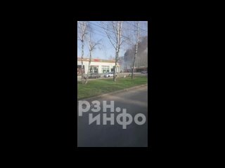 Пожар на улице Крупской в Рязани