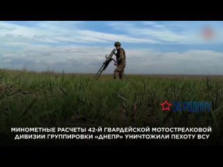 Минометные расчеты 42-й гвардейской мотострелковой дивизии группировки Днепр уничтожили пехоту ВСУ