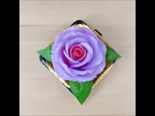 “Фиолетово-розовая роза“ средняя, ароматное мыло в куполе