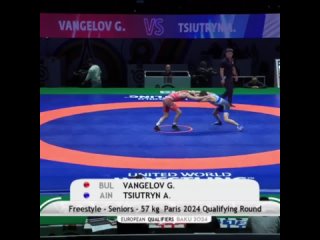 Euro OG 2024 57kg 1_2 Георгий Вангелов (Болгария) — Арыйан Тютрин (Белоруссия)