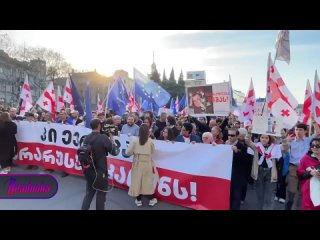 В Грузии иностранная  агентура вновь вышла на улицы после попытки принятия парламентом закона об иноагентах