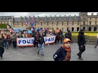 В Париже прошла акция “За мир“ против выделения средств Украине и за выход Франции из блока НАТО