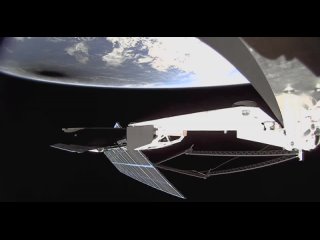 Cолнечное затмение из космоса с бортовой камеры спутника Starlink