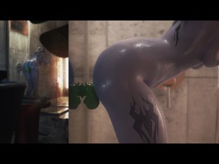 Widowmaker from Overwatch fucks in shower with dildo r34 sex animation
