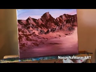 How to paint brown mountains acrylic painting _step by step tutorial for beginne