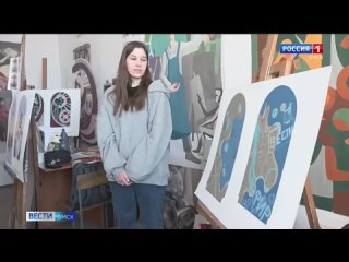 Стены фойе омского телецентра украсят картины студентов ОмГПУ