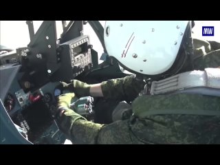 Su-30sm fighters of the Russian Aerospace Forces perform duty duties in the airspace in the air defense zone