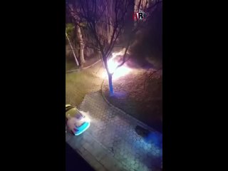 Electric car fire. (Very eco friendly)