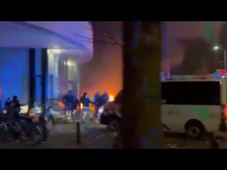 Eritrean criminal migrant invaders attack police and burn public property in the #Netherlands