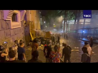 There are casualties among the protesters in Tbilisi; one of them says he was wounded by a special forces rubber bullet, a TASS