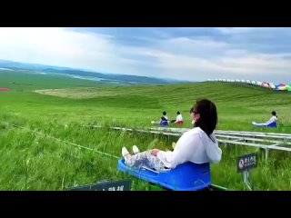 Grass slides in Inner Mongolia