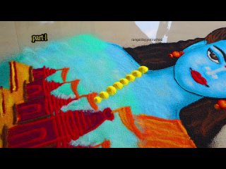 Shree Ram mandir rangoli designs   Satisfying video   Sand art   tricky rangoli