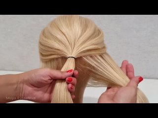 Простая прическа из Резинки. ПОШАГОВО! A Simple hairstyle from an elastic band. STEP BY STEP!