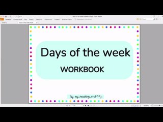 Days of the week Workbook